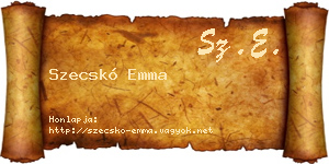 Szecskó Emma névjegykártya