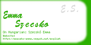 emma szecsko business card